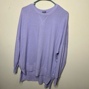aerie knit sweater pullover purple solid color